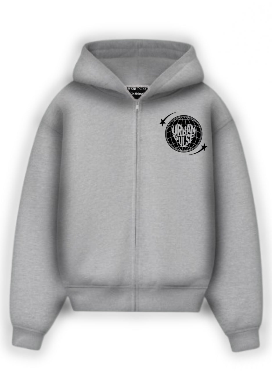 Gray “be yourself” puff print hoodie