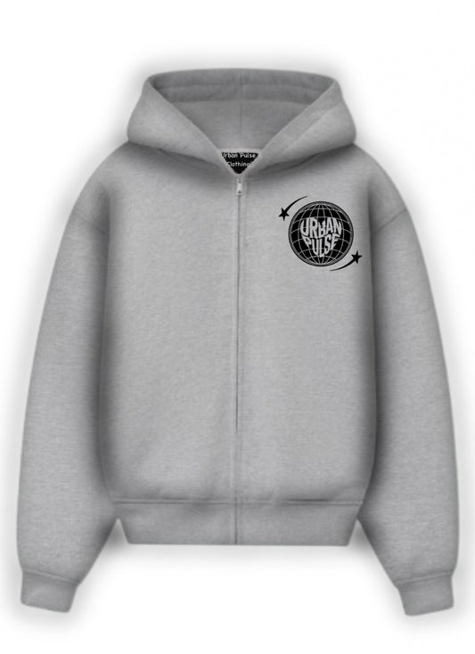 Gray “be yourself” puff print hoodie